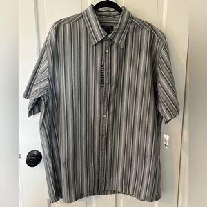 Van Heusen NWT Gray Stripe Pucker Button Down Shirt